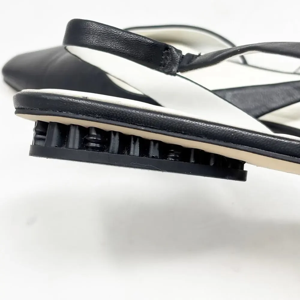 Franco Sarto A-Riva Black Leather Sling Back Pointy Toe Ballet Flat Womens 8.5 - Picture 4 of 10